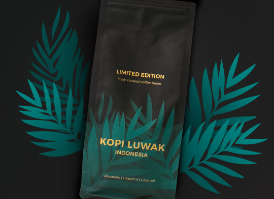 Single origin coffee beans "Indonesia Kopi Luwak", 250 g