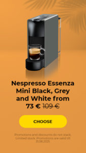 Nespresso Essenza Mini Black, Grey and White from 73 € 109 €
